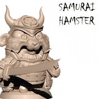 samurai hamster 32mm apache studio tampo mesa personagens criaturas fantasia universo loja desenho animado fofa Japão rpg jogos guerra katana rol masmorra meiji 3d print model - Mito3D