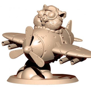 piloto hamster 32mm apache studio tampo mesa personagens criaturas fantasia universo veículos maquinas avião desenho animado fofa rpg ar masmorras Dragões rol virtude guerra 3d print model - Mito3D