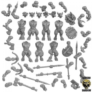 beastmen multipart kit pre supported duncan shadow Tabletop Characters & Creatures Fantasy Universe fantasy warhammer dnd kingsofwar ageofsigmar ttrpg presupported dungeosanddragons 3d print model - Mito3D