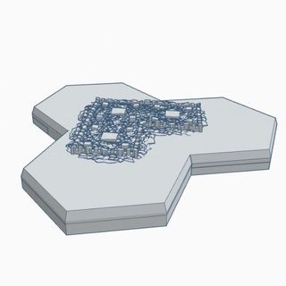 modern destroyed building 3 hex map scale hmsmd003 wargame forge Store terrain battletech 3d print model - Mito3D