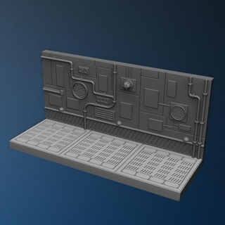 sci-fi hallway diorama feed 3dprinter Store Tabletop 3D Printable Terrain Sci-Fi terrain alien trooper gunfight osl 3d print model - Mito3D