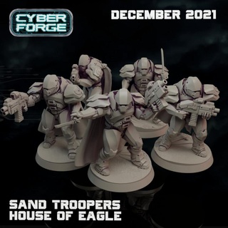 cyber forge land sand desert force titan miniatures 40k eagle house marines ram trooper warhammer dune squad herbert arrakis 3d print model - Mito3D