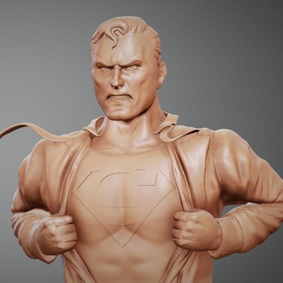 superhombre busto manuel esteban ventilador Arte bustos cómic alexross 3d print model - Mito3D