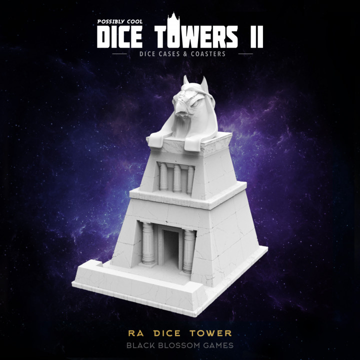 dt10 temple ra dice tower possibly cool 2 black blossom games Tabletop accessories 3D Printable Terrain Fantasy rpg dnd 3D print model - Mito3D