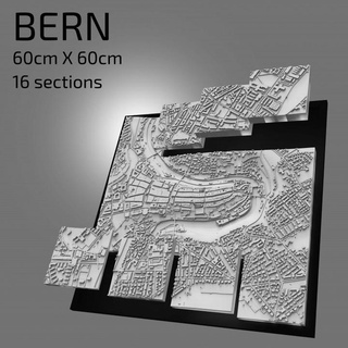 3d berne numérique dossiers stl fichier carte ville art imprimé point repère modèle horizon 3dcityframes éducation géographie Accueil maison jardin articles ménagers ornements architecture bâtiment Cadre puzzle Suisse interiordesign design topographie mural 3dcitymap 3dbern modelofbern conception bureau 3d print model - Mito3D