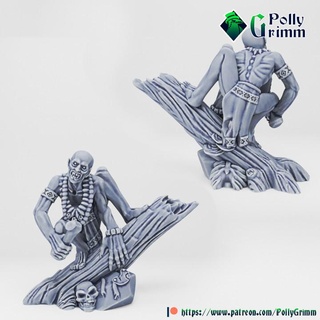 tabletop historic miniature wild west set native american wendigo pollygrimm Tabletop Characters & Creatures Historical Universe fantasy game mini mythology character boardgame tribe 3d print model - Mito3D