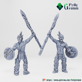 tabletop historic miniature wild west set native american warrior pollygrimm Tabletop Characters & Creatures Historical Universe fantasy game mini mythology spear character boardgame tribe 3d print model - Mito3D