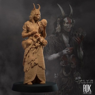 ima - necromancer myr tabletop Tabletop Characters & Creatures Fantasy Universe ancient dark fantasy grim hero old rpg viking wizard mage caster boardgame norse dnd r k 3d print model - Mito3D