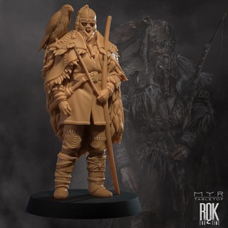 hakon tête chasseur table personnages créatures fantaisie univers ancien archer sombre sinistre héros vieux rpg viking guerrier jeu plateau norrois ranger dnd 3d print model - Mito3D