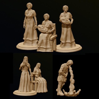 medieval citizens iv - mother noblewoman drunkard philip sin's miniatures Tabletop Characters & Creatures Fantasy Universe Historical Store bar collection fantasy human rpg set warhammer character tabletop village villager d&d dnd pathfinder tavern npc 3d print model - Mito3D
