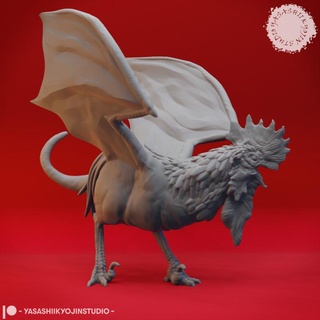cockatrice - tabletop miniature yasashii kyojin studio Tabletop Characters & Creatures Fantasy Universe beast creature gaming monster rooster dnd pathfinder ttrpg 3d print model - Mito3D