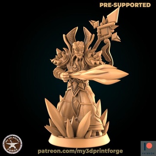 draenei mage casting frost bolt my3dprintforge Tabletop Characters & Creatures Fantasy Universe stl fantasy figurine magician wizard miniature resin caster warcraft wow tabletop dungeon spell dnd pre-supported 3d print model - Mito3D
