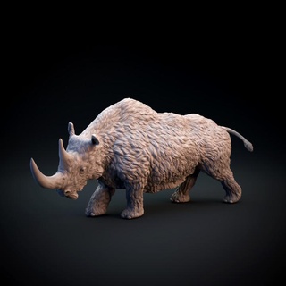 laineux rhinocéros dinosaure chien jouets Jeux animal créature figures imprimable art figure mini réaliste compagnon miniature sculptures préhistorique table dnd disparu 3d print model - Mito3D
