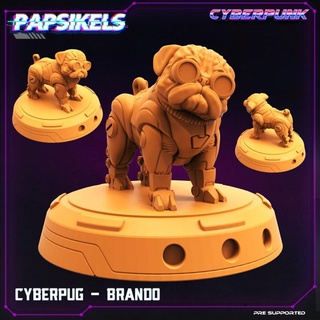 cyberpug brando papsikels miniaturas mesa caracteres criaturas Sci Fi universo Tienda perro 3d print model - Mito3D