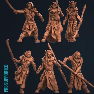 elf warriors f pre-supported print minis forest high elves elven archers woodland 3d print model - Mito3D