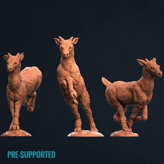 deers pre-supported print minis animals deer elf forest high elves elven archers warriors woodland riders stags 3d print model - Mito3D