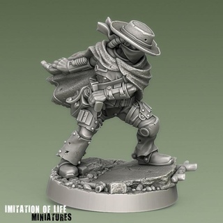 mysteriös Fremder Post apokalyptisch Revolverheld Nachahmung Leben Miniaturen Tischplatte Zeichen Kreaturen Sci Fi Universum 40k futuristisch Krieg Sterne Kriegshammer Nekromunda Richter scifi mehrteilig Cowboy 32mm 25mm 30mm Sternengrave Test vorausgesetzt iolminis aufgetaut 3d print model - Mito3D