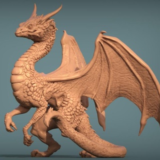 dragonling pre-supported print minis ancient creature dragon great lizard monster mythical red fire dungeon hydra d&d serpent young wyvern drake draco draconian cockatrice fae coatl amphitere 3d print model - Mito3D
