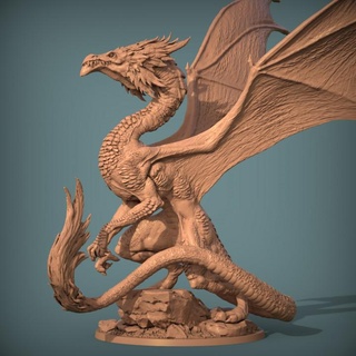 young dragon pre-supported print minis ancient creature great lizard monster mythical fire dungeon hydra d&d serpent wyvern drake draco draconian cockatrice fae coatl amphitere dragonling 3d print model - Mito3D