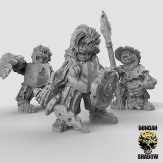 zombie halflings hand weapons pre supported duncan shadow Tabletop Characters & Creatures Fantasy Universe Store fantasy undead warhammer dungeonsanddragons dnd kingsofwar halfling presupported 3d print model - Mito3D