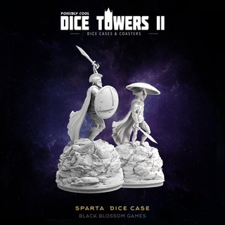 dc18 sparta dice case box possibly cool tower 2 black blossom games Tabletop accessories rpg dnd 3d print model - Mito3D