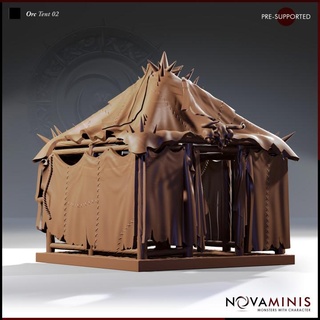 orc tent 02 novaminis  Store dragons dungeons fantasy mini monster orc rpg roleplaying tabletop tent 28mm dnd pathfinder ttrpg presupported novaminis  3d print model - Mito3D
