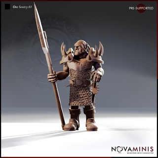 orc sentry 01 novaminis  Store dragons dungeons fantasy mini monster orc rpg roleplaying tabletop 28mm dnd pathfinder ttrpg presupported novaminis  3d print model - Mito3D