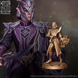 dark elf guards - 32mm scale labyrinth models Tabletop Characters & Creatures Fantasy Universe dungeons fantasy guard hero rpg wargaming warhammer character miniature boardgame tabletop crossbow wargame patreon d&d drow 3d print model - Mito3D