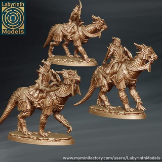 dark elf knights - 32mm scale labyrinth models Tabletop Characters & Creatures Fantasy Universe dungeons fantasy hero rpg wargaming warhammer character miniature boardgame tabletop cavalry wargame patreon d&d drake drow 3d print model - Mito3D
