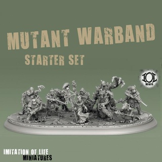 mutant warband bundle - 10 model starter imitation life miniatures Tabletop Characters & Creatures Sci-Fi Universe 40k test warhammer necromunda fallout multipart chaos stargrave 40000 gang presupported mutie inq28 3d print model - Mito3D