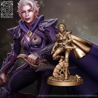 dark elf talon champion - 32mm scale labyrinth models Tabletop Characters & Creatures Fantasy Universe dungeons fantasy hero rpg wargaming warhammer character miniature assassin boardgame tabletop ranger wargame patreon d&d scout drow 3d print model - Mito3D