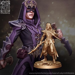 dark elf talons champion - 32mm scale labyrinth models Tabletop Characters & Creatures Fantasy Universe archer dungeons fantasy hero rpg wargaming warhammer character miniature assassin boardgame tabletop ranger wargame patreon d&d scout drow 3d print model - Mito3D