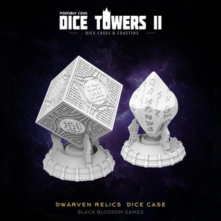 dc21 dwarven relics dice case box possibly cool tower 2 black blossom games Tabletop accessories Characters & Creatures Fantasy Universe rpg dnd 3d print model - Mito3D