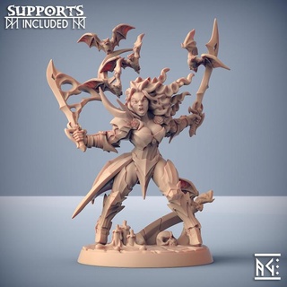 lenora drakenmiryan - bloodhunt hero artisan guild Store dragons dungeons fantasy lady mini rpg vampire miniature noble tabletop supports wargame dnd knights ttrpg presupported supported 3d print model - Mito3D