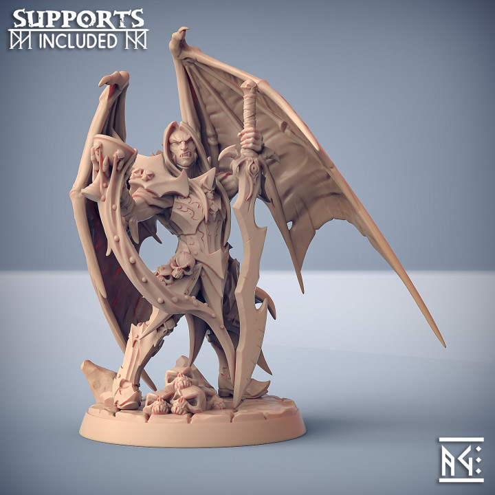 vladkeron drakenmiryan - bloodhunt knight hero artisan guild Store dragons dungeons fantasy mini rpg sword vampire miniature lord noble tabletop supports dnd ttrpg presupported supported 3D print model - Mito3D