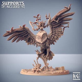 lenora vampiric barbajiann - bloodhunt beast + hero artisan guild dragons dungeons fantasy lady mount owl rpg vampire miniature tabletop supports wargame dnd ttrpg presupported supported barbagianni 3d print model - Mito3D