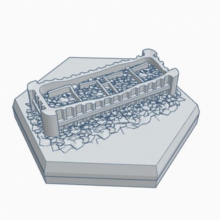 sci fi ruiniert Gebäude 2 verhexen Karte Rahmen hmssfr002 Kriegsspiel Schmiede Geschäft Terrain Battletech 3d print model - Mito3D