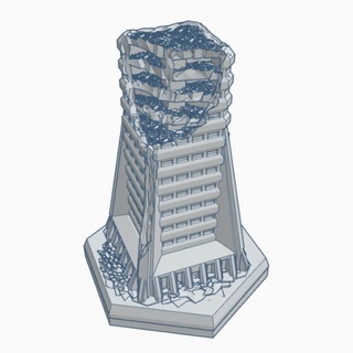 sci fi arruinado edificio 17 maleficio mapa escala hmssfr017 juego guerra fragua Tienda terreno battletech 3d print model - Mito3D