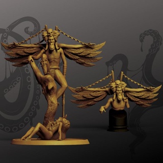 unmaker & bust realsteone miniatures Tabletop Characters Creatures Fantasy Universe Store face fighter skull tree wings pose corpse cannibal tribe stealer 3d print model - Mito3D