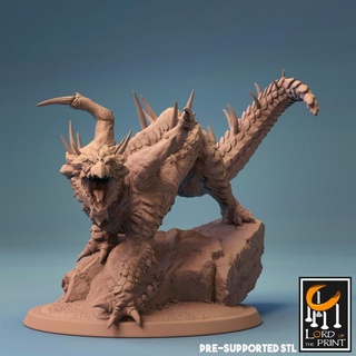 Jeune marron dragon Seigneur impression table personnages créatures fantaisie univers boutique 3d print model - Mito3D