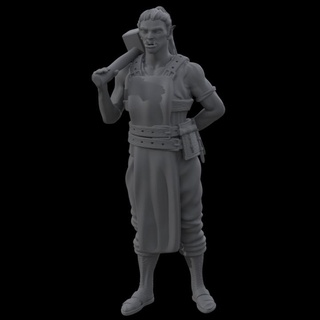 orc blacksmith - average trading district kickstarter yourneighborknight minis Tabletop Characters & Creatures Fantasy Universe female trader npc crafter 3d print model - Mito3D