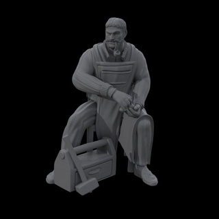 pipe maker - average trading district kickstarter yourneighborknight minis Tabletop Characters & Creatures Fantasy Universe smoking merchant trader npc crafter 3d print model - Mito3D