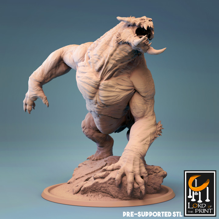 Barlgura rugindo senhor impressão tampo mesa personagens criaturas fantasia universo loja macaco gorila balgura 3D print model - Mito3D