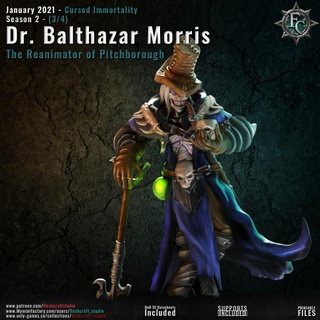 dr Balthazar Morris et sanatı stüdyo masaüstü karakterler yaratıklar fantezi Evren mağaza ölümsüz zombi ölümsüzlük doktor lanetli büyücü mezar kazıcı canlandırıcı cenazeci 3d print model - Mito3D