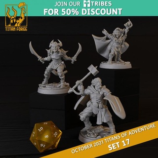 rpg - dnd hero characters titans adventure set 17 titan forge miniatures character d&d 3d print model - Mito3D