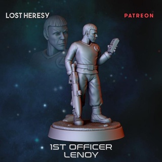 Policial Lenoy perdido heresia miniaturas tampo mesa personagens criaturas Sci Fi universo personagem 28mm 32mm 3d print model - Mito3D