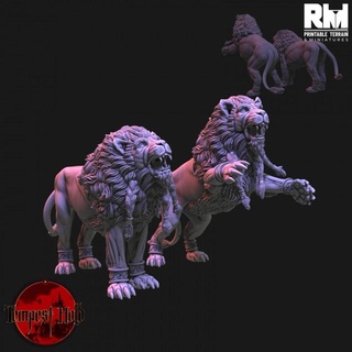 frost elves lions rmprintable beast creature dungeons fantasy gaming lion mini miniatures monster rpg warhammer tabletop wargame d&d dnd pathfinder frostgrave ageofsigmar 5e rm warcry 3d print model - Mito3D