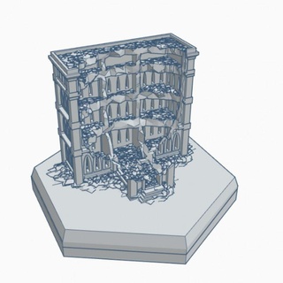 gothic ruined building 7 hex map scale hmsgr007 wargame forge Store terrain battletech 3d print model - Mito3D