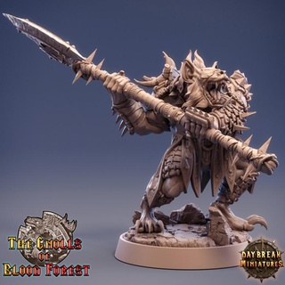 slasherim howl - gnolls blood forest daybreak miniatures Tabletop Characters & Creatures Fantasy Universe Store axe dragons dungeons wargaming tabletop 32mm 75mm gnoll 3d print model - Mito3D