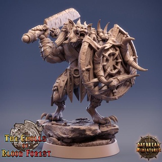 tugger kleesho - gnolls blood forest daybreak miniatures Tabletop Characters & Creatures Fantasy Universe Store dragons dungeons shield sword wargaming tabletop 32mm 75mm gnoll 3d print model - Mito3D